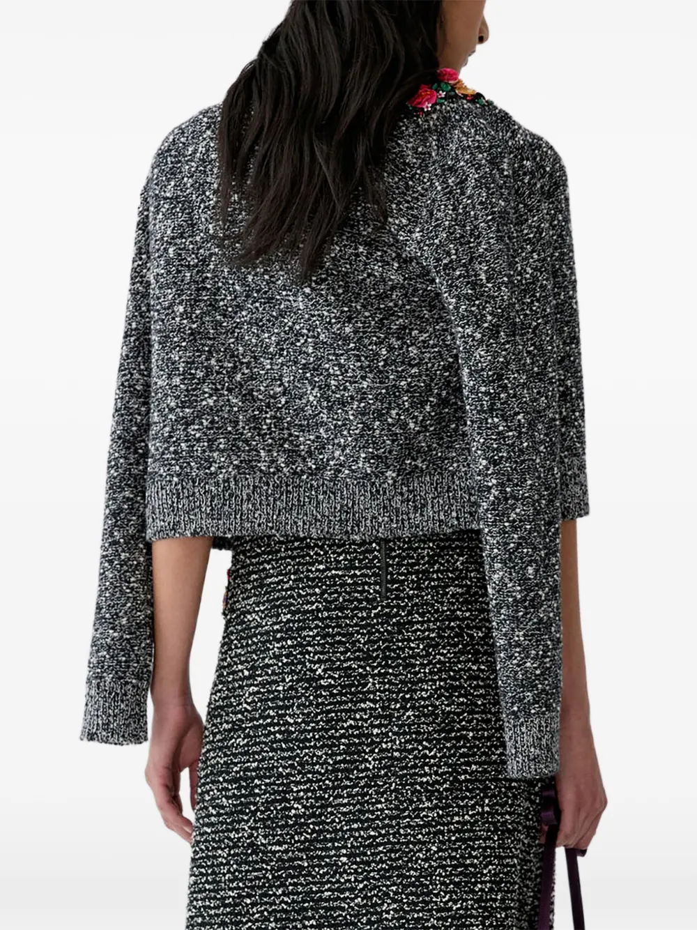 Carolina Herrera Vest met geborduurde bloemen Zwart