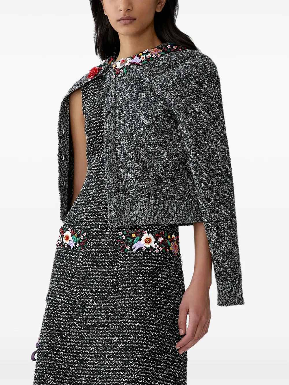 Carolina Herrera Vest met geborduurde bloemen Zwart