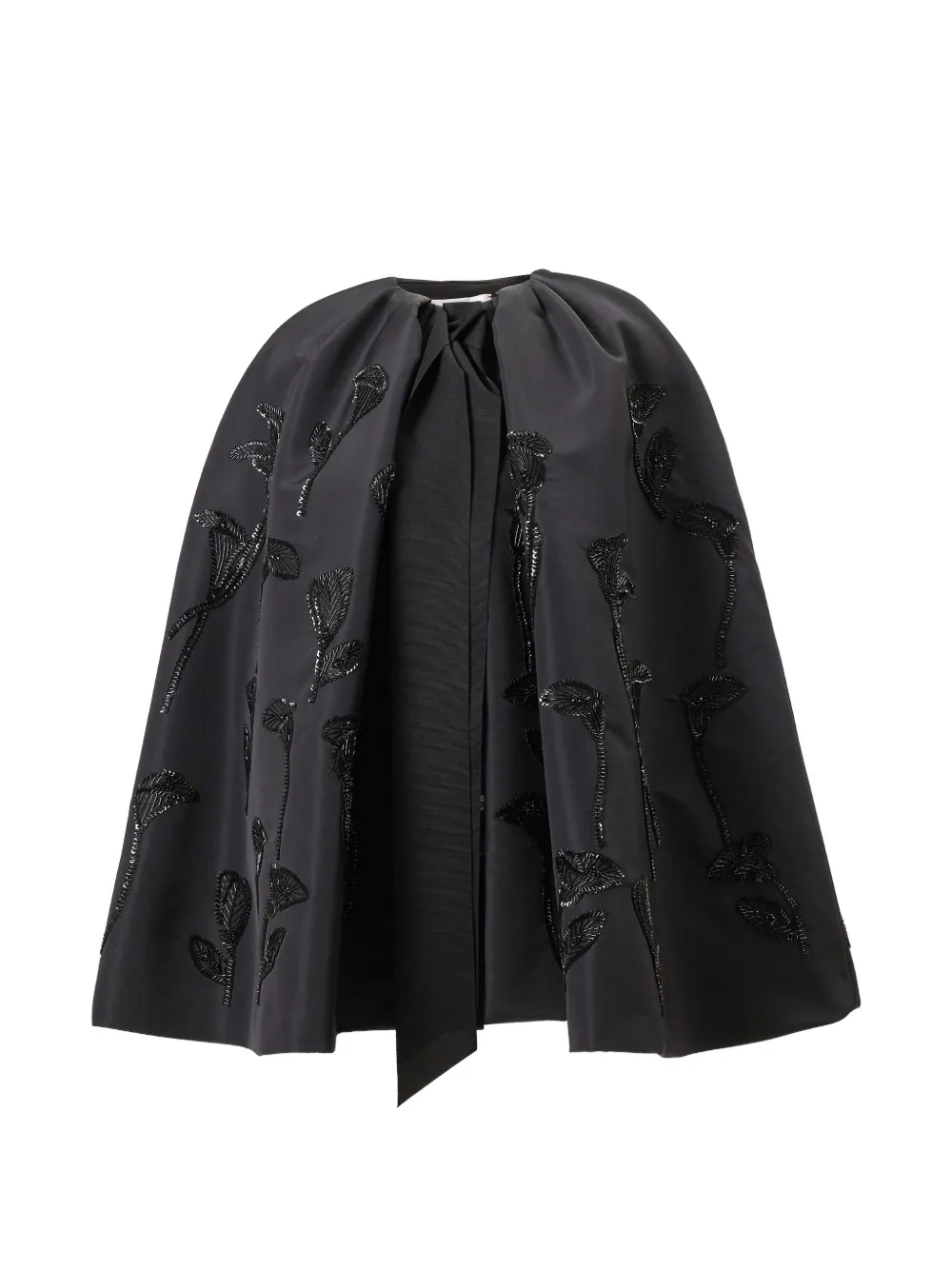 Carolina Herrera floral-embroidered silk cape