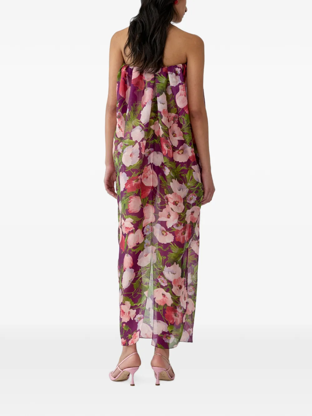 Carolina Herrera Maxi-jurk met klaprozen-print Paars
