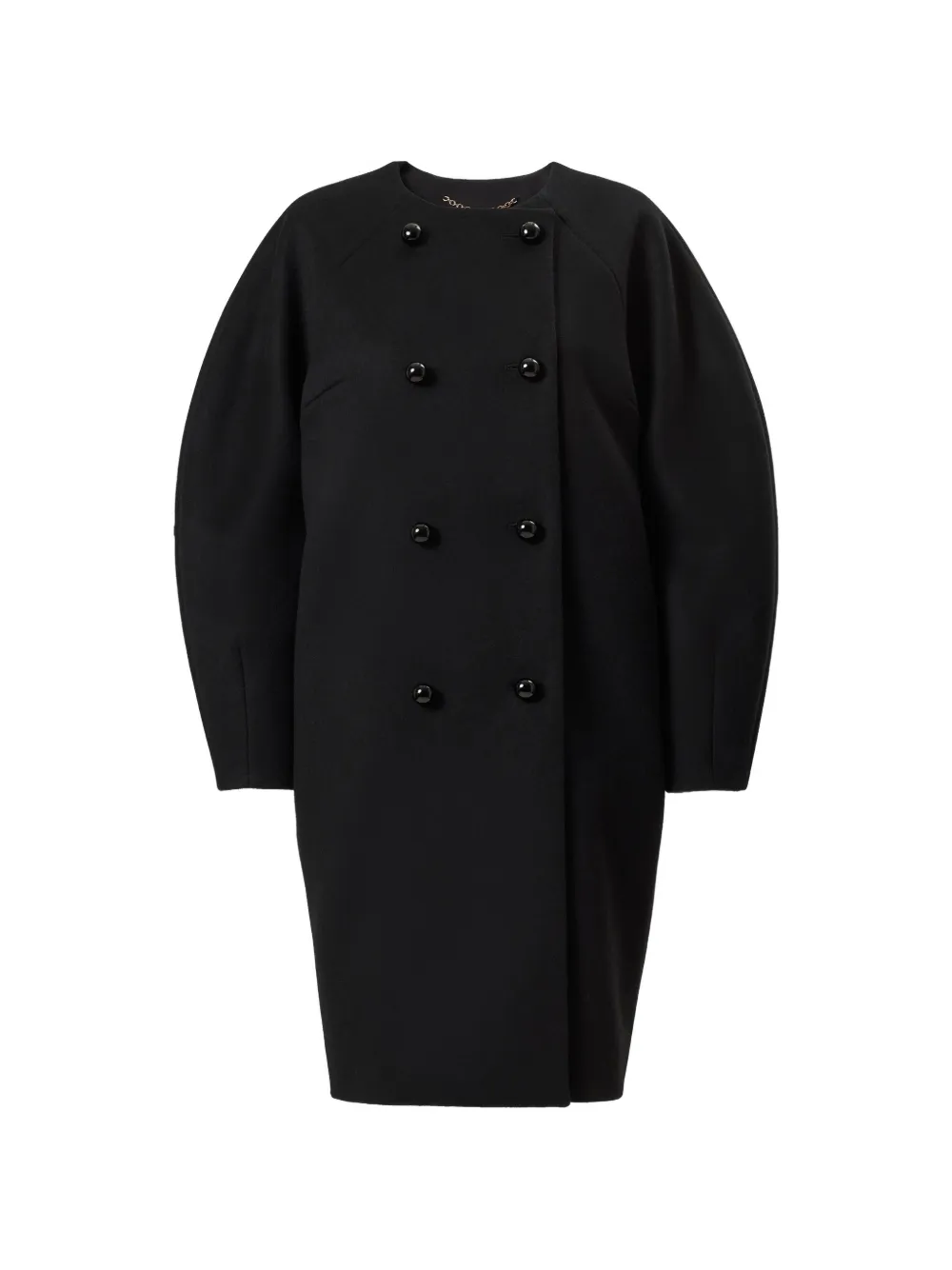 Carolina Herrera Double-breasted Cocoon Coat In 블랙