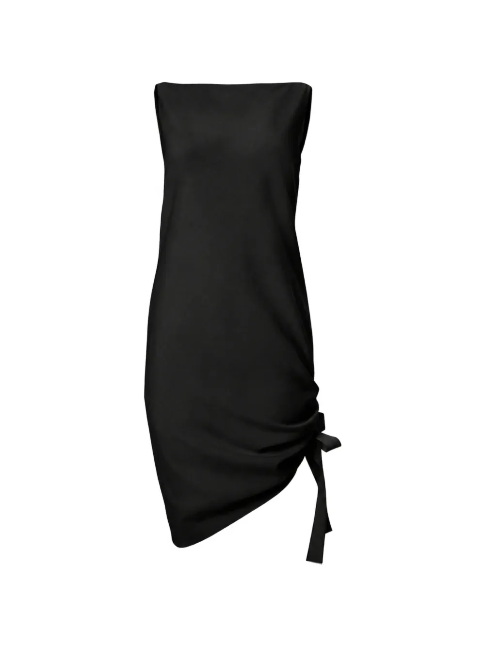 Carolina Herrera Asymmetric Gathered Dress In Black