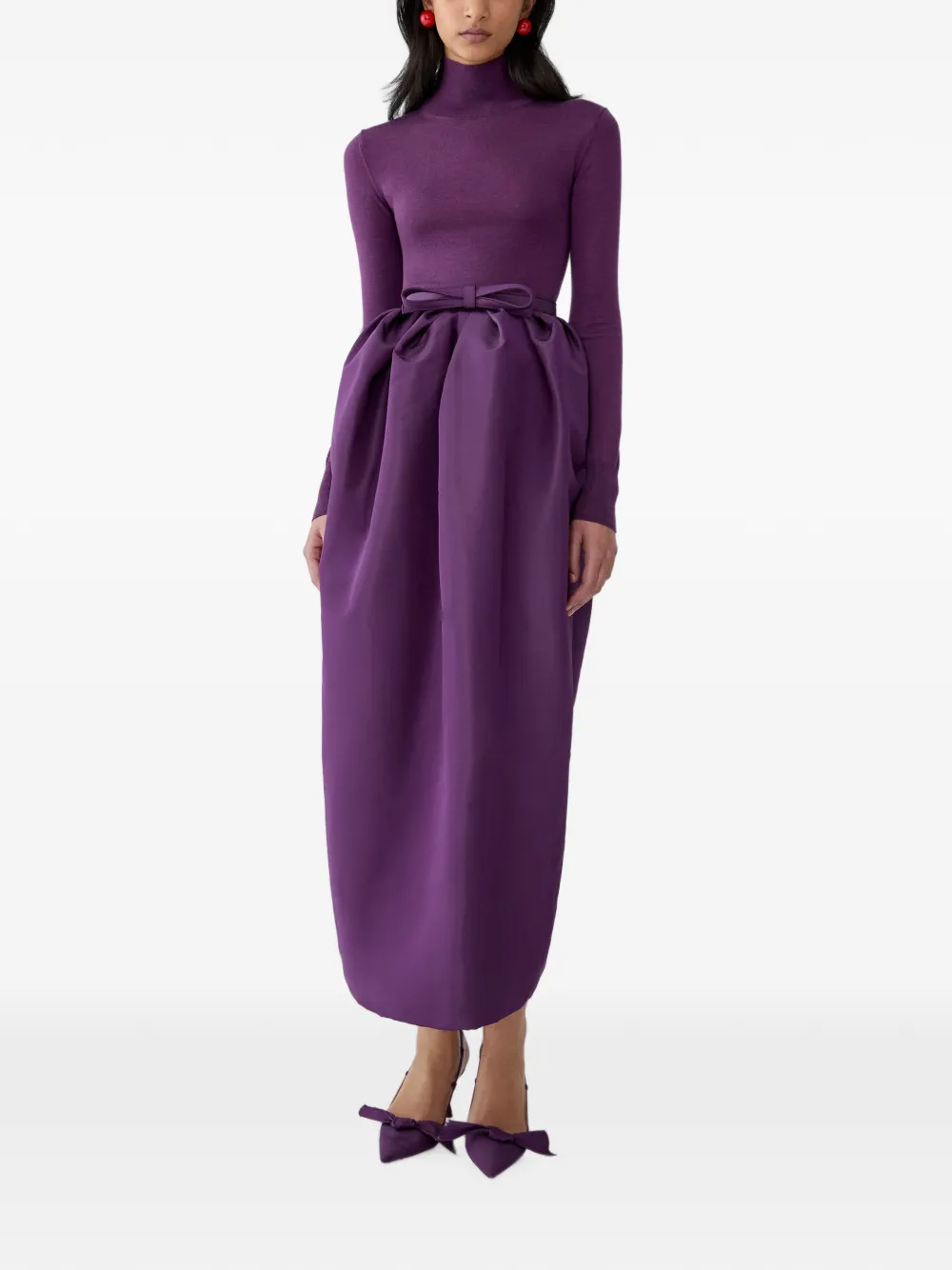 Carolina Herrera Trui met hoge hals en lange mouwen Paars