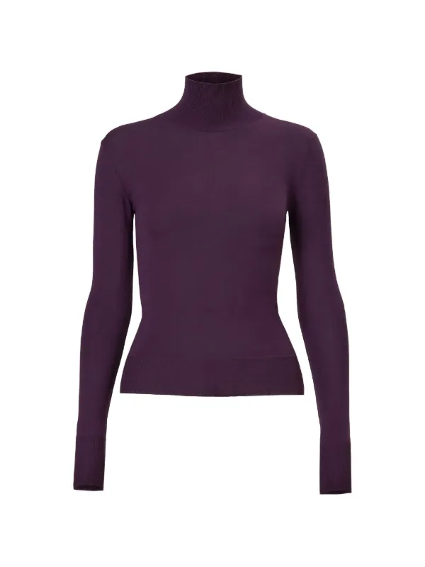 Carolina Herrera High-neck Long-sleeve Sweater in Purple