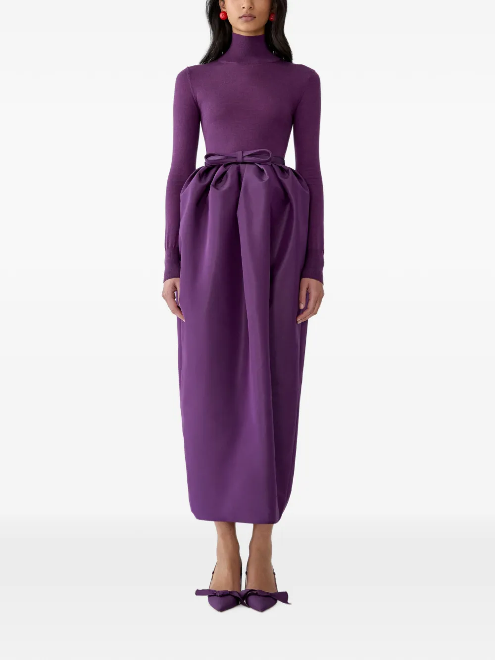 Carolina Herrera Trui met hoge hals en lange mouwen Paars