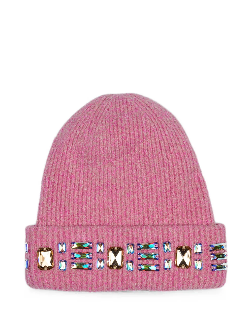 Melrose High x Lotto Crown of Cairo crystal-embellished ribbed beanie hat - Rosa