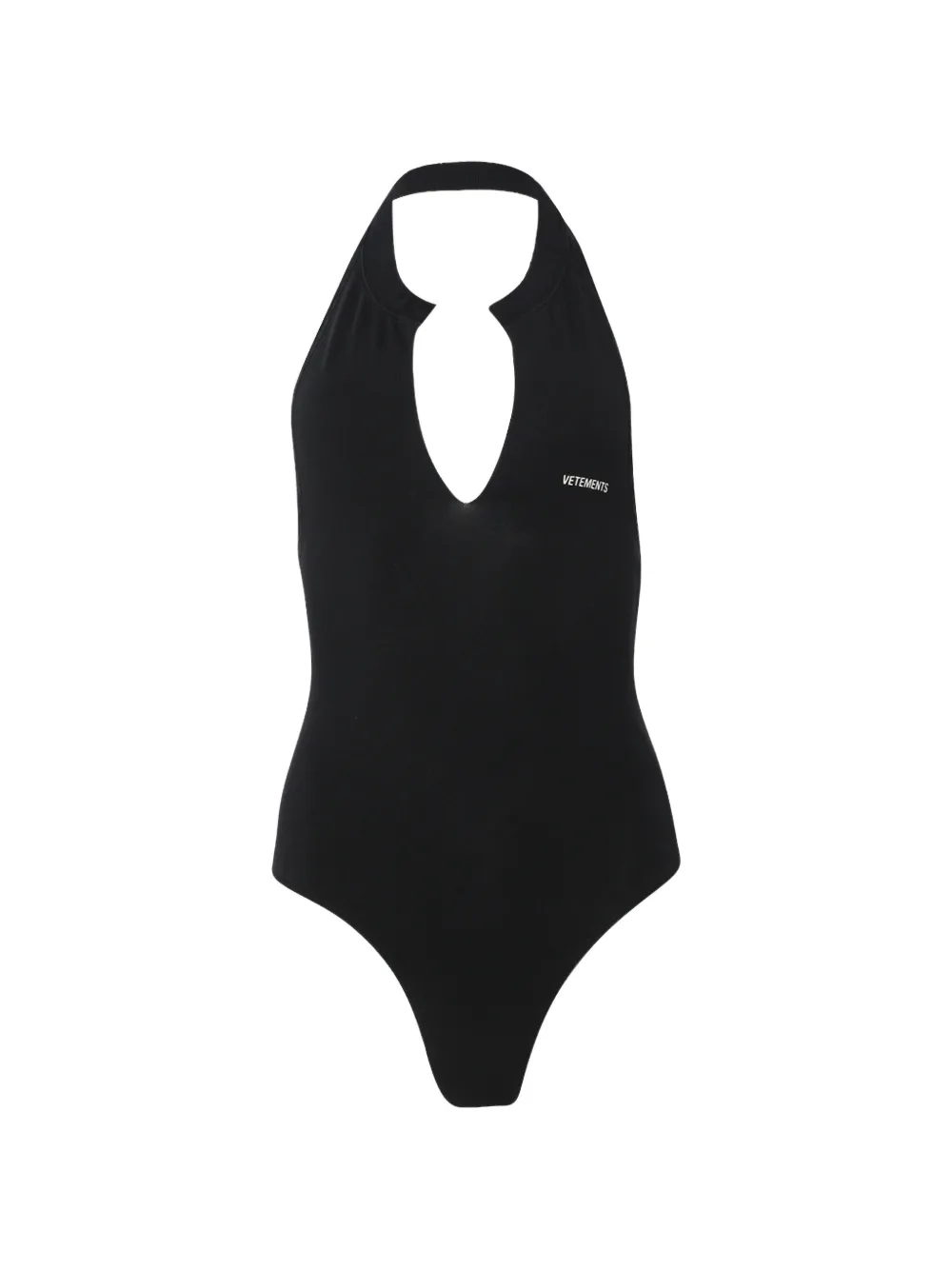 VETEMENTS Body met halternek en logo-print Zwart