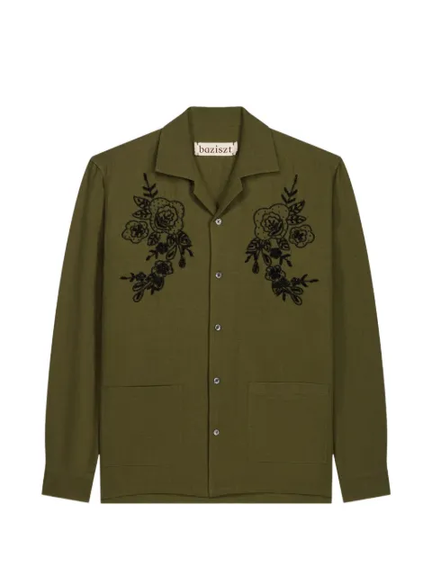 Baziszt Celeste floral-embroidered shirt
