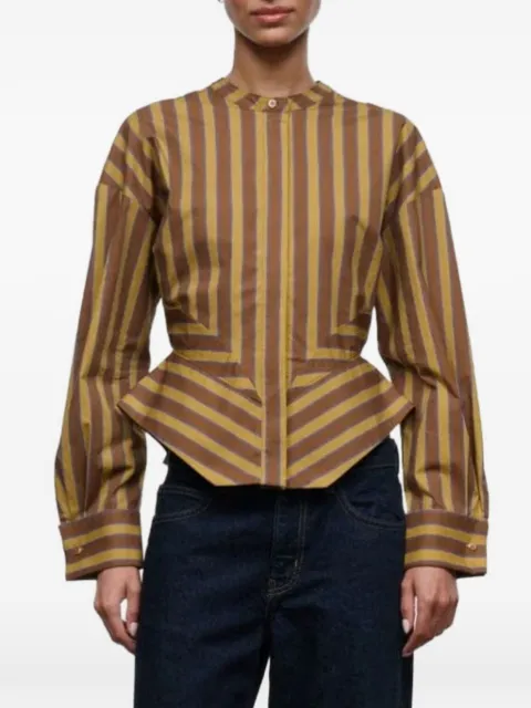 STAUD Rhys striped peplum top