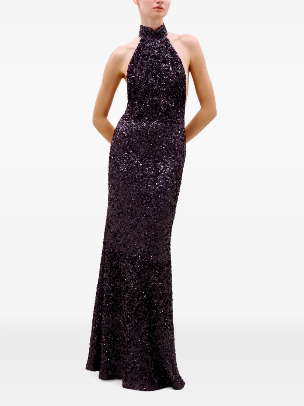 Silvia Tcherassi Dido maxi-halterjurk met pailletten Paars