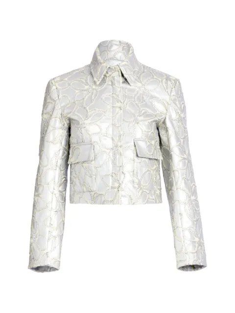 Silvia Tcherassi Perla floral-embroidered cropped jacket