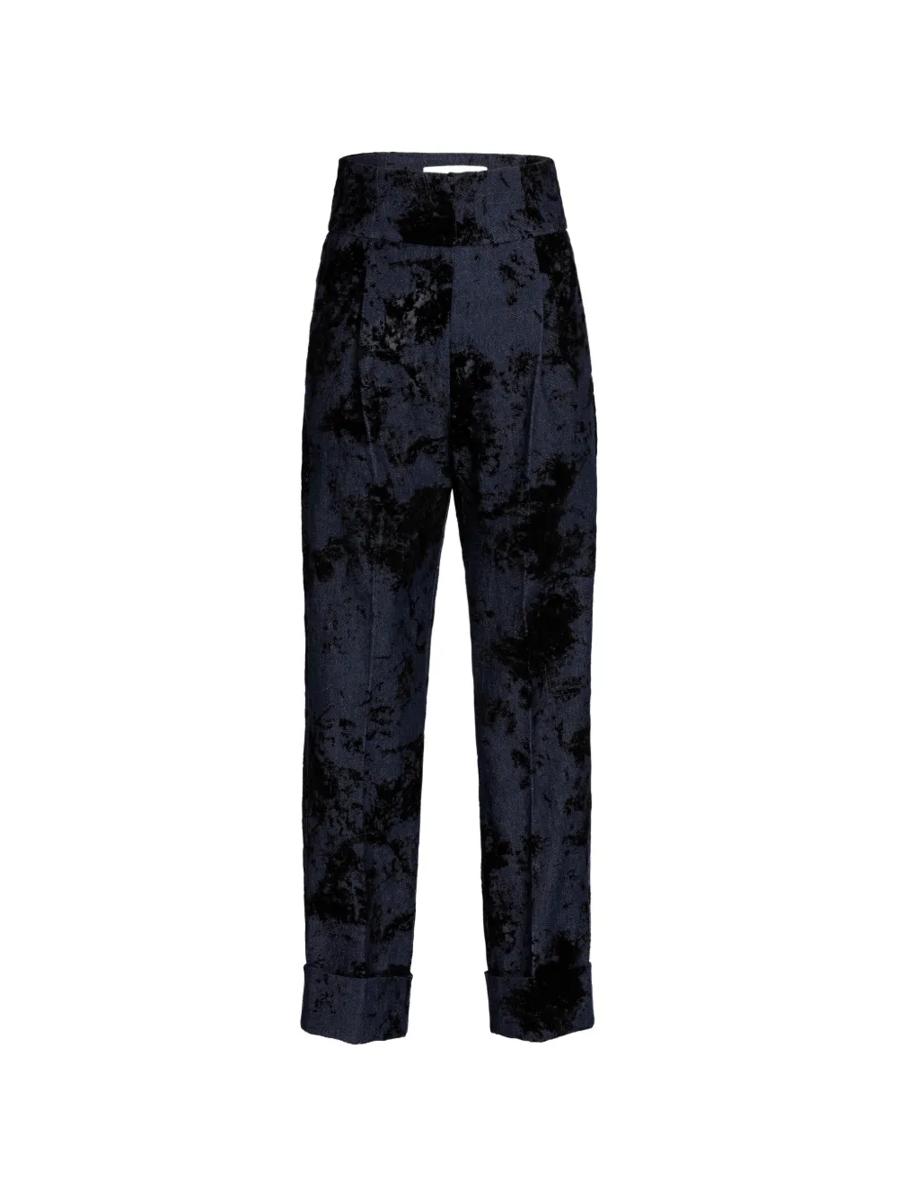 Silvia Tcherassi Moad broek met fluwelen effect Blauw