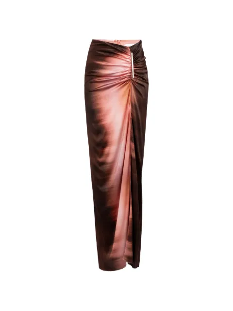 Silvia Tcherassi Keiry ruched ombré maxi skirt