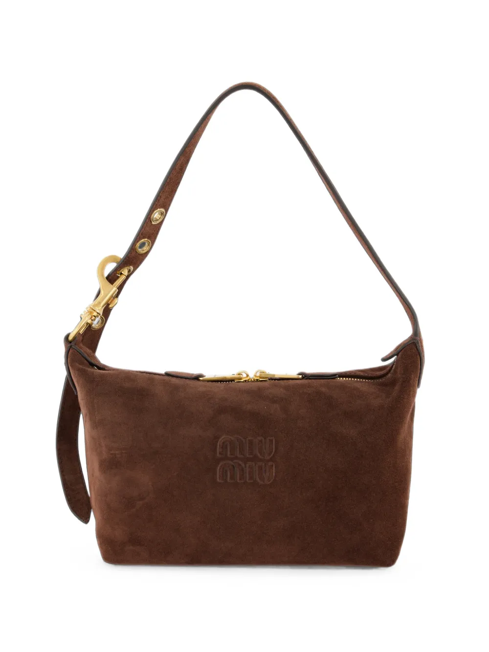 Miu Miu Spirit suede bag - Marrone