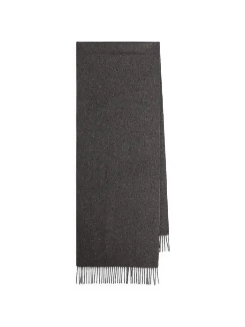 Saint Laurent Cassandre embroidered fringed scarf