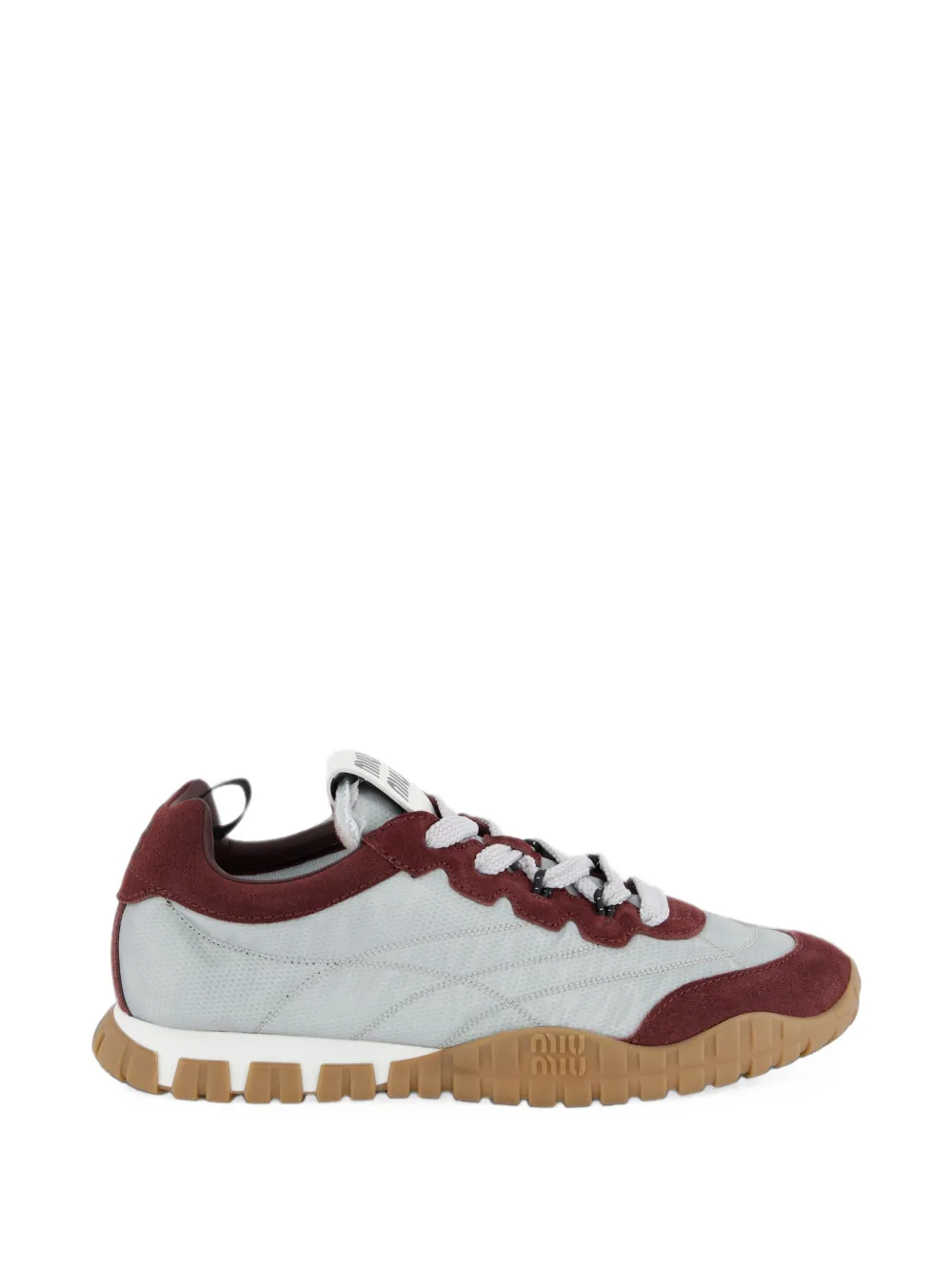Miu Miu logo-patch panelled sneakers - Grigio