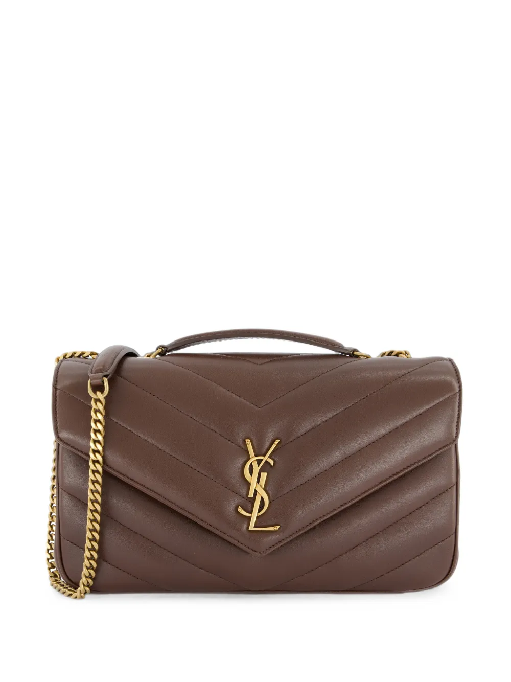 Saint Laurent Loulou Chevron-quilted Leather Shoulder Bag In Blue