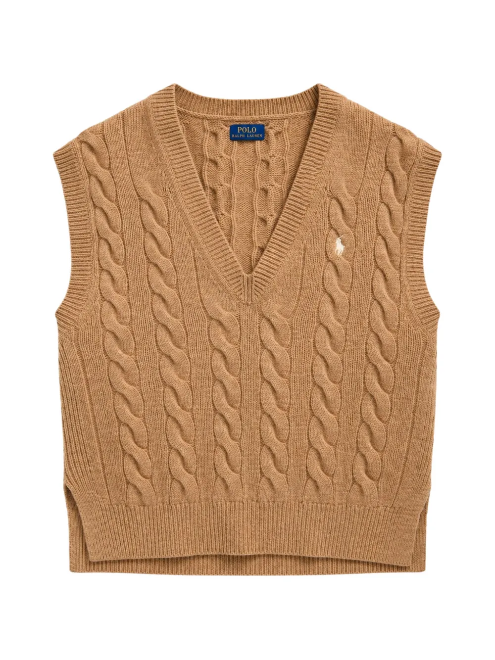 Polo Ralph Lauren cable-knit V-neck sweater - Marrone