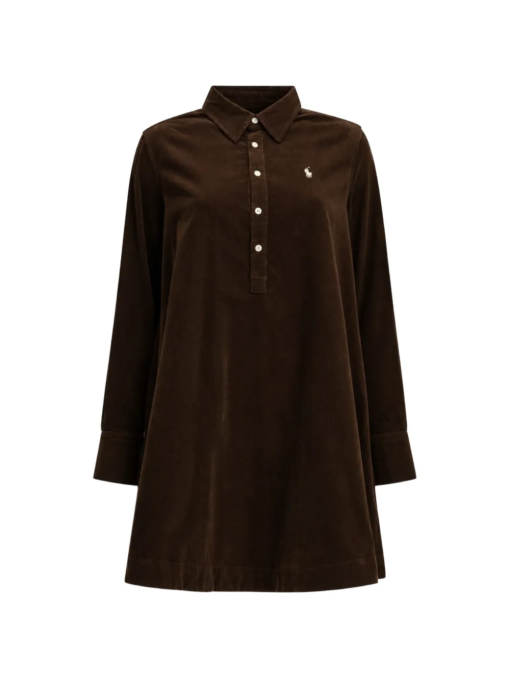 Polo Ralph Lauren corduroy pleated shirt dress - Brown