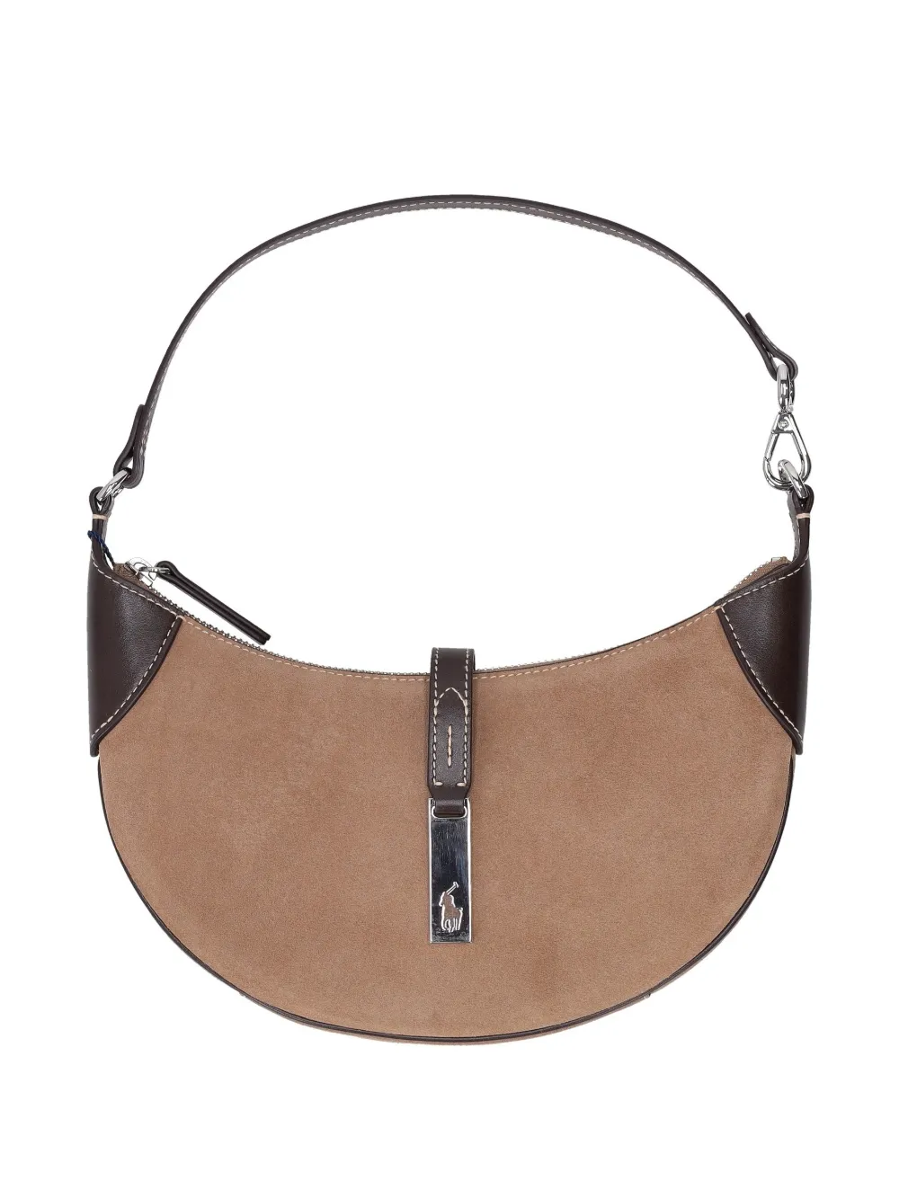 Polo Ralph Lauren mini Polo ID suede shoulder bag - Marrone