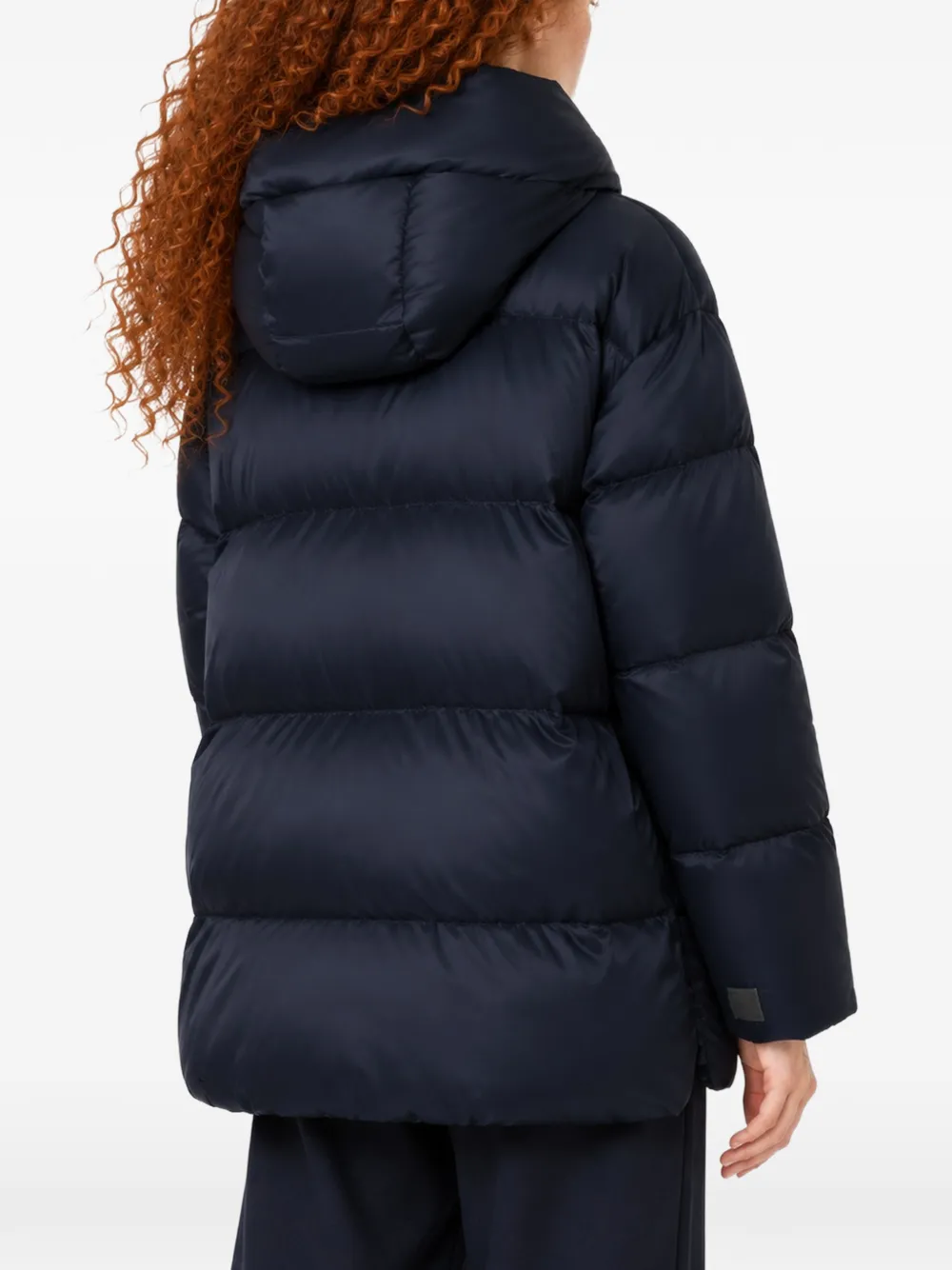 Max Mara quilted hooded jacket Blauw