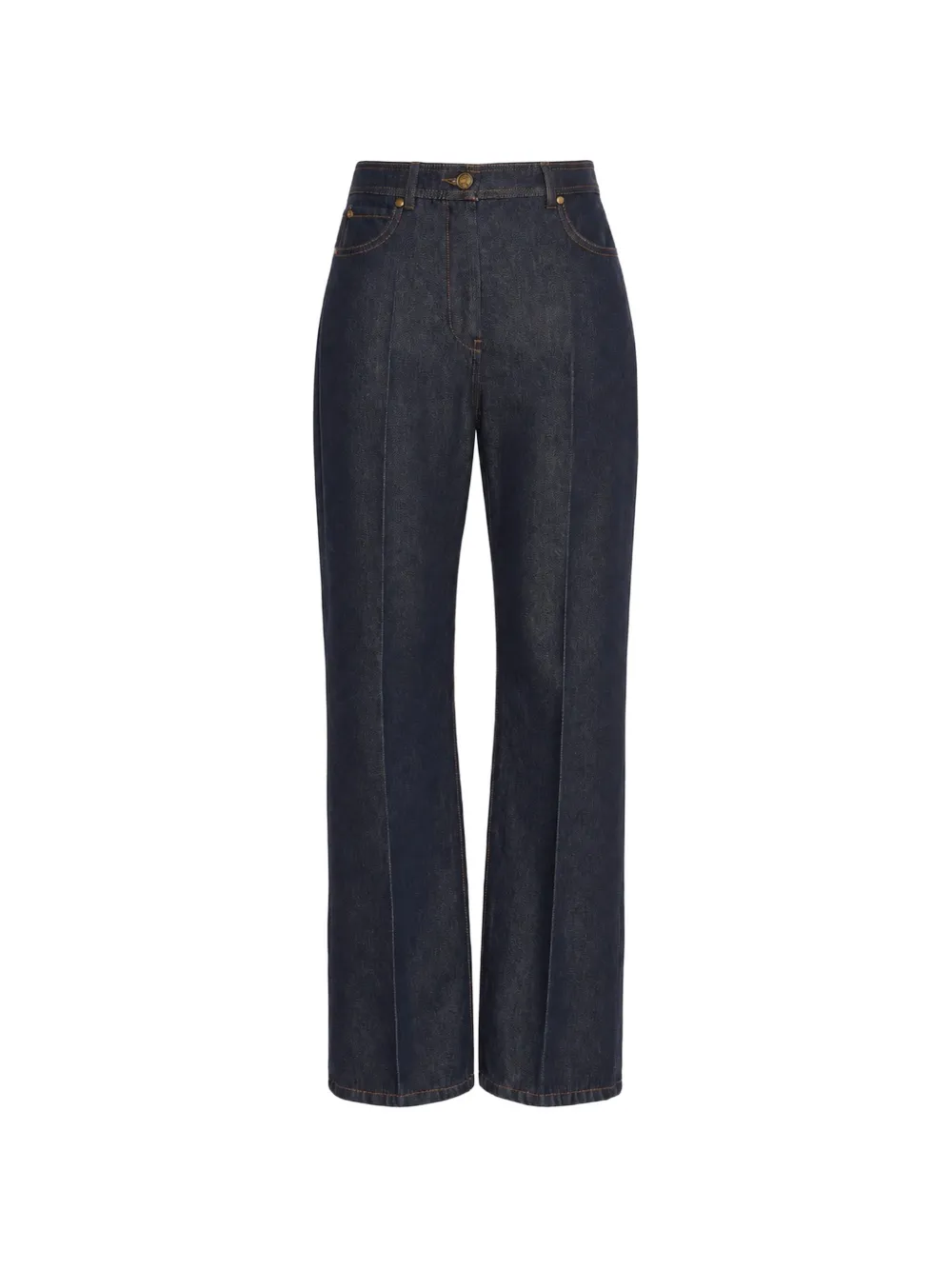 Max Mara Jeans dritti con pieghe - Blu
