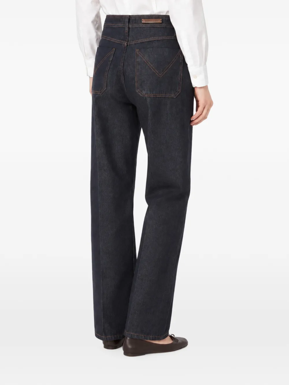 Max Mara pressed-crease straight-leg jeans Blauw