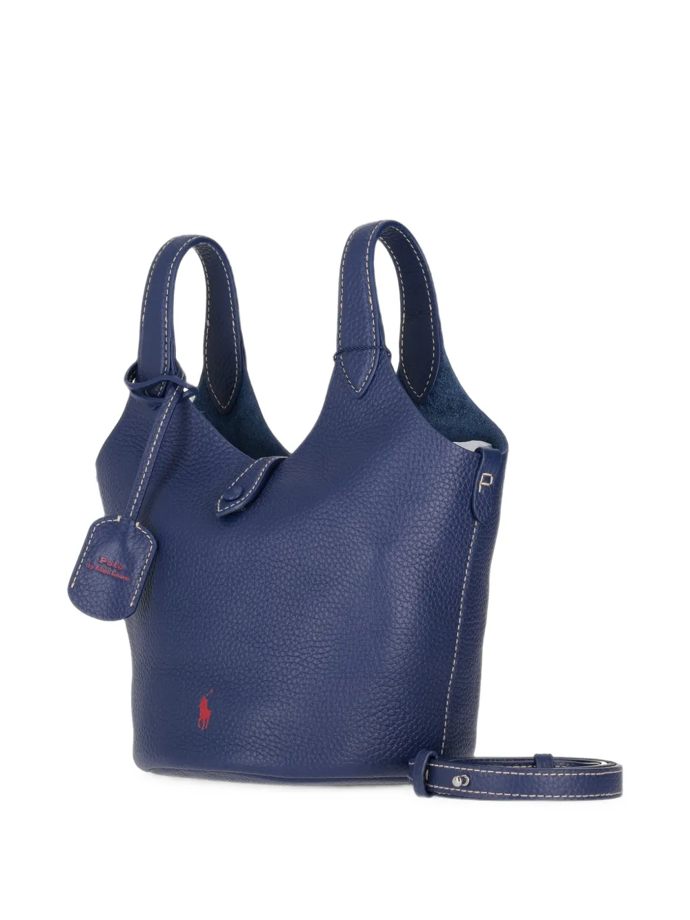 Polo Ralph Lauren Kleine Polo Play leren shopper en crossbodytas Blauw