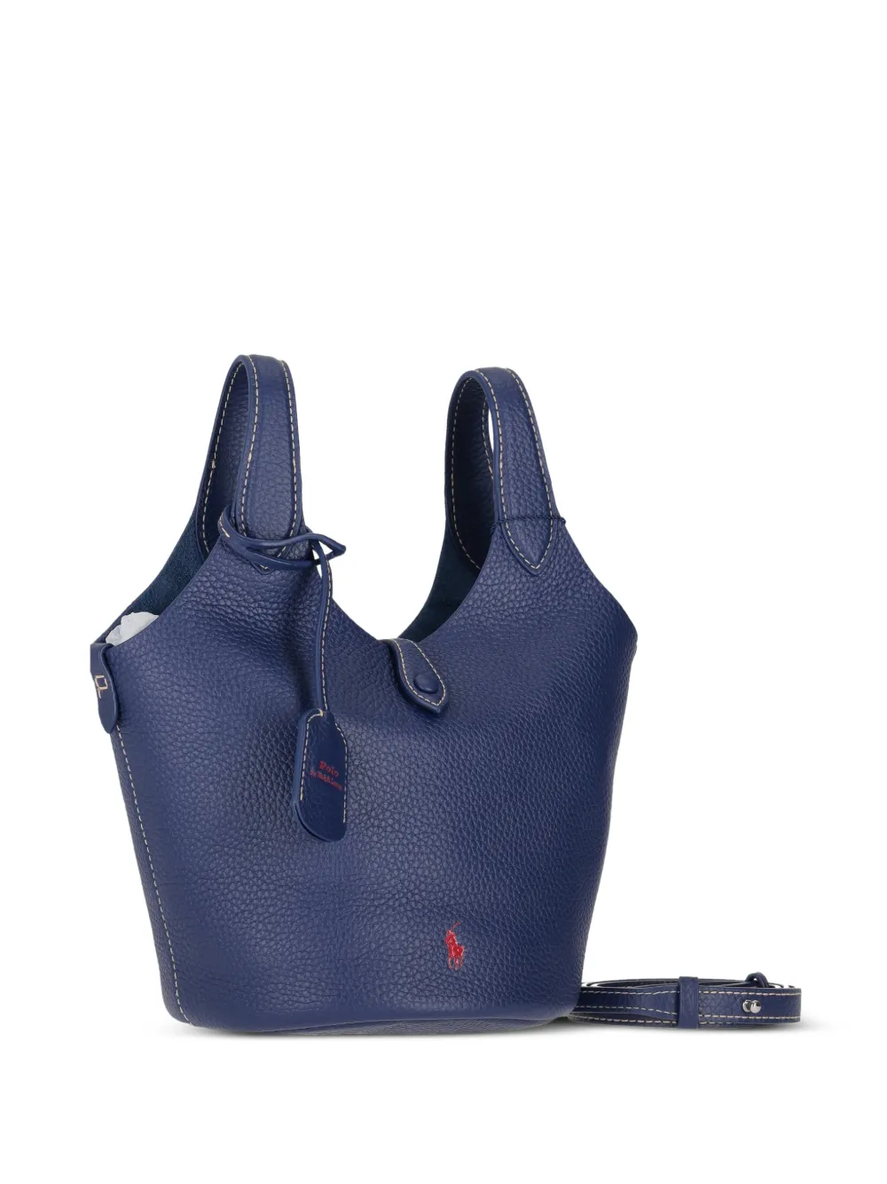 Polo Ralph Lauren Kleine Polo Play leren shopper en crossbodytas Blauw