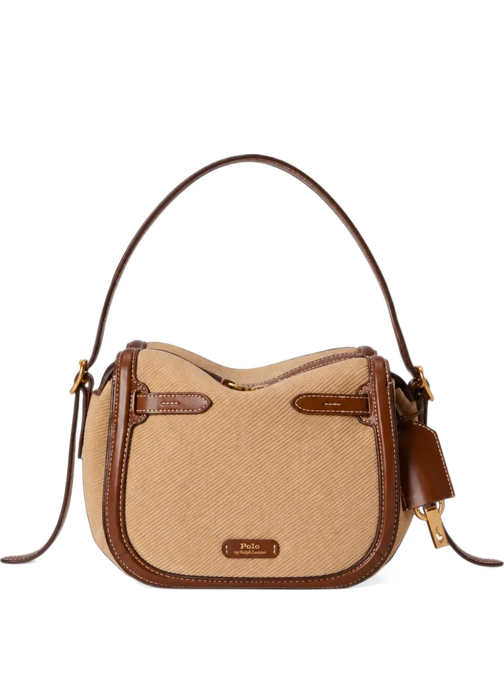 Polo Ralph Lauren Polo ID suede & leather mini satchel - Neutrals