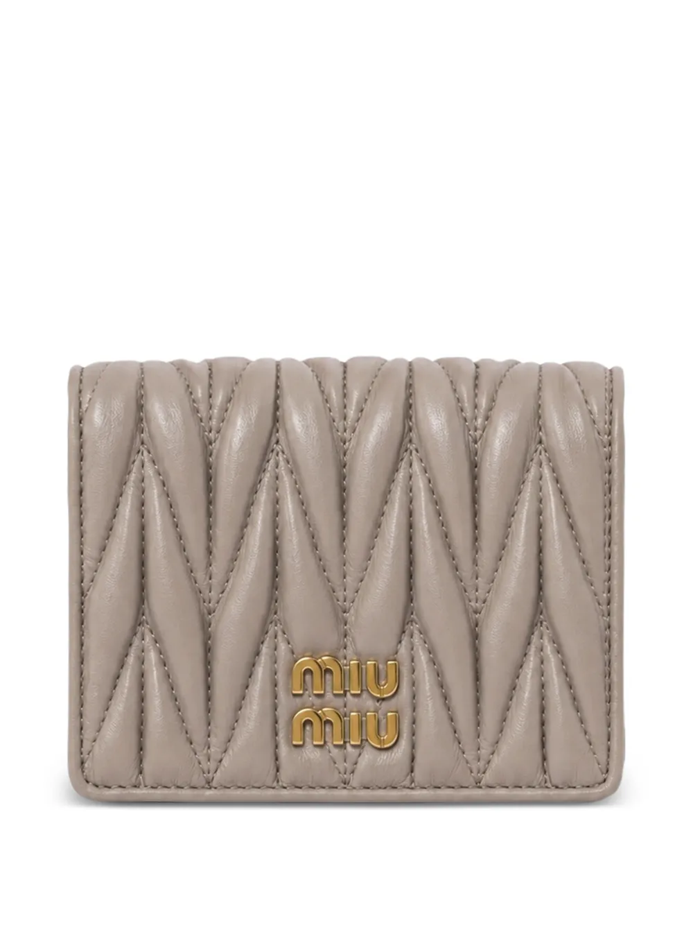 Miu Miu small matelassé nappa leather wallet - Toni neutri