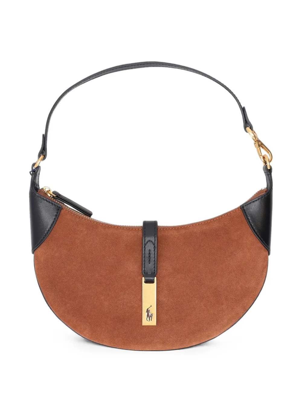 Polo Ralph Lauren mini Polo ID suede shoulder bag - Marrone