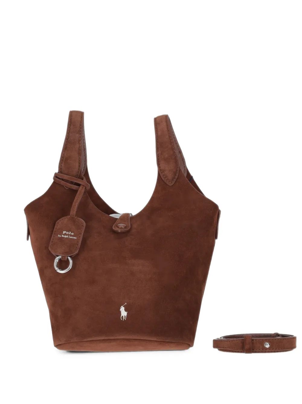 Polo Ralph Lauren Polo Play Suede Small Tote & Crossbody In 브라운