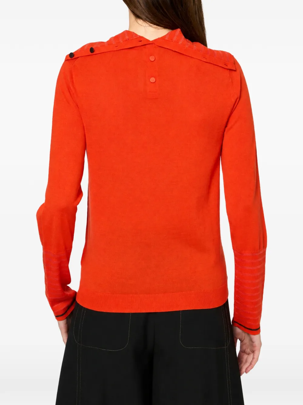 Paul Smith button-detail striped-trim sweater Oranje