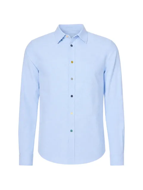 Paul Smith tailored-fit sky blue organic-cotton multicolour button oxford shirt