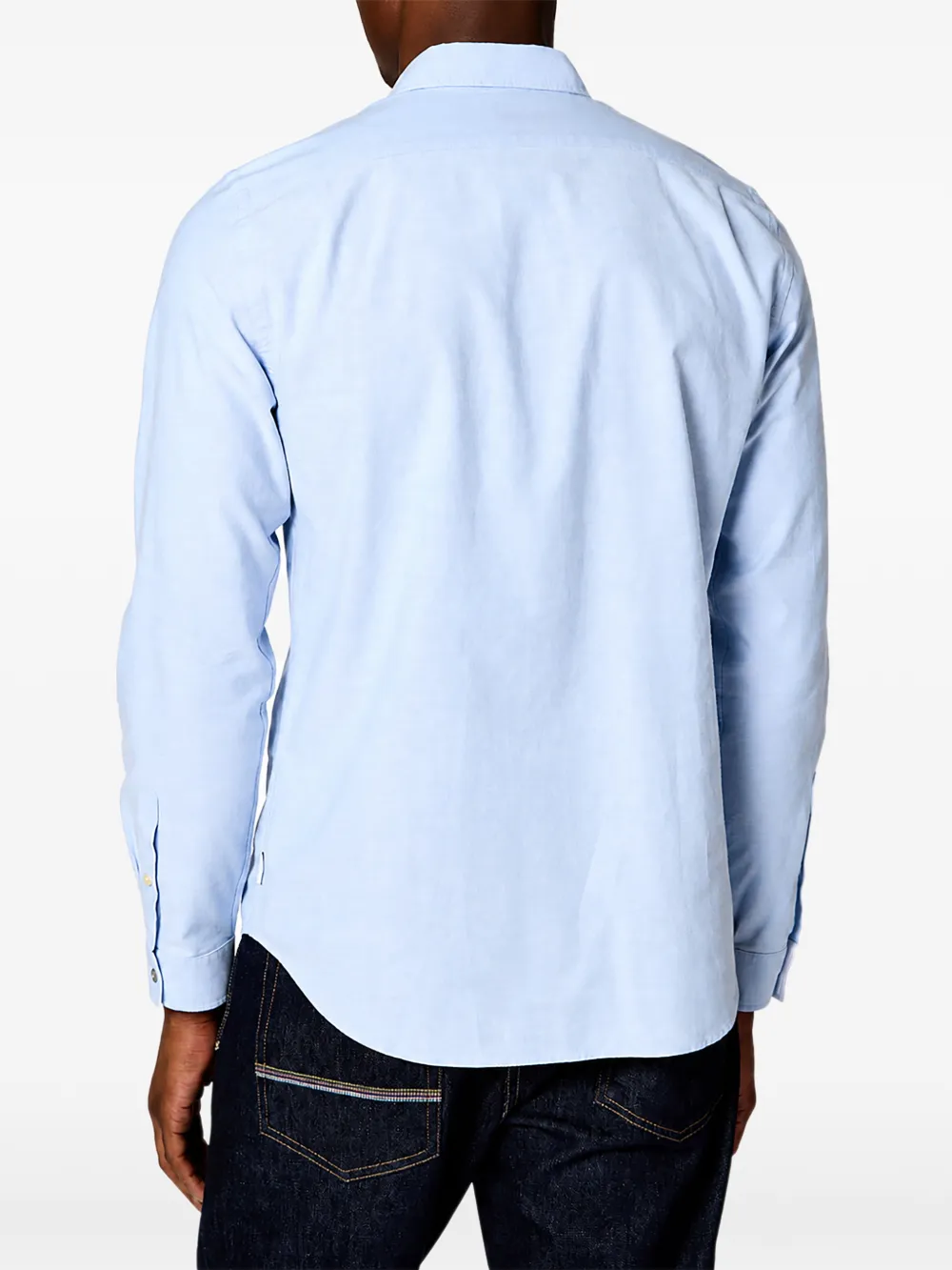 Paul Smith Getailleerd biologisch katoenen veelkleurig Oxford overhemd met knopen Blauw