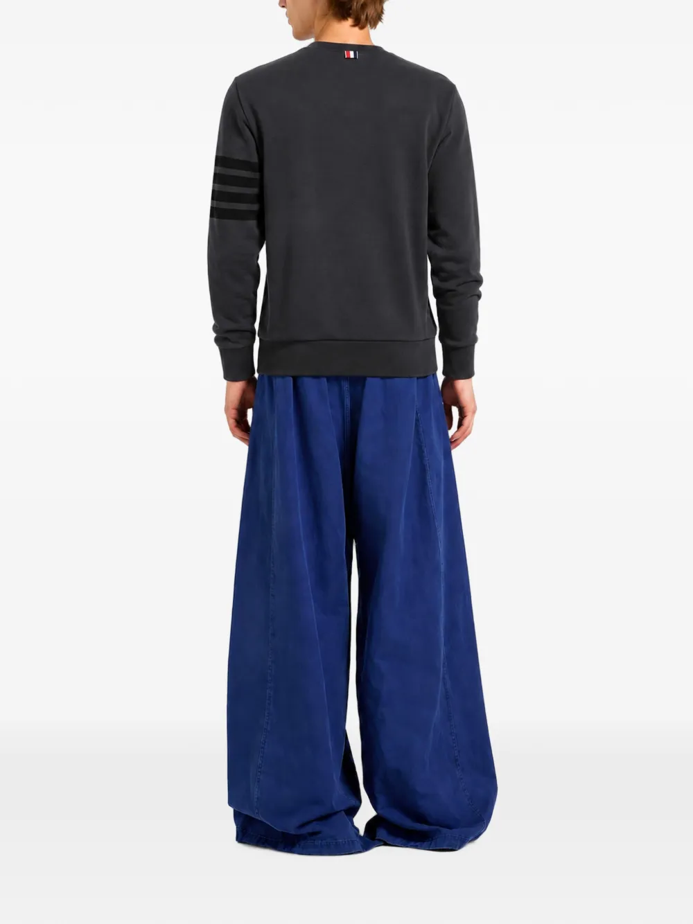 Thom Browne 4-Bar loopback cotton sweatshirt Grijs