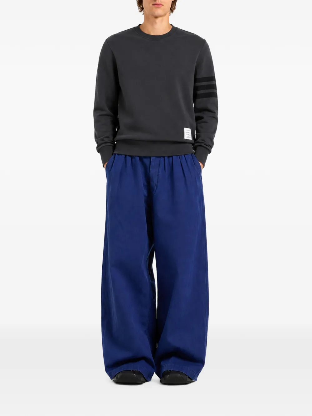 Thom Browne 4-Bar loopback cotton sweatshirt Grijs