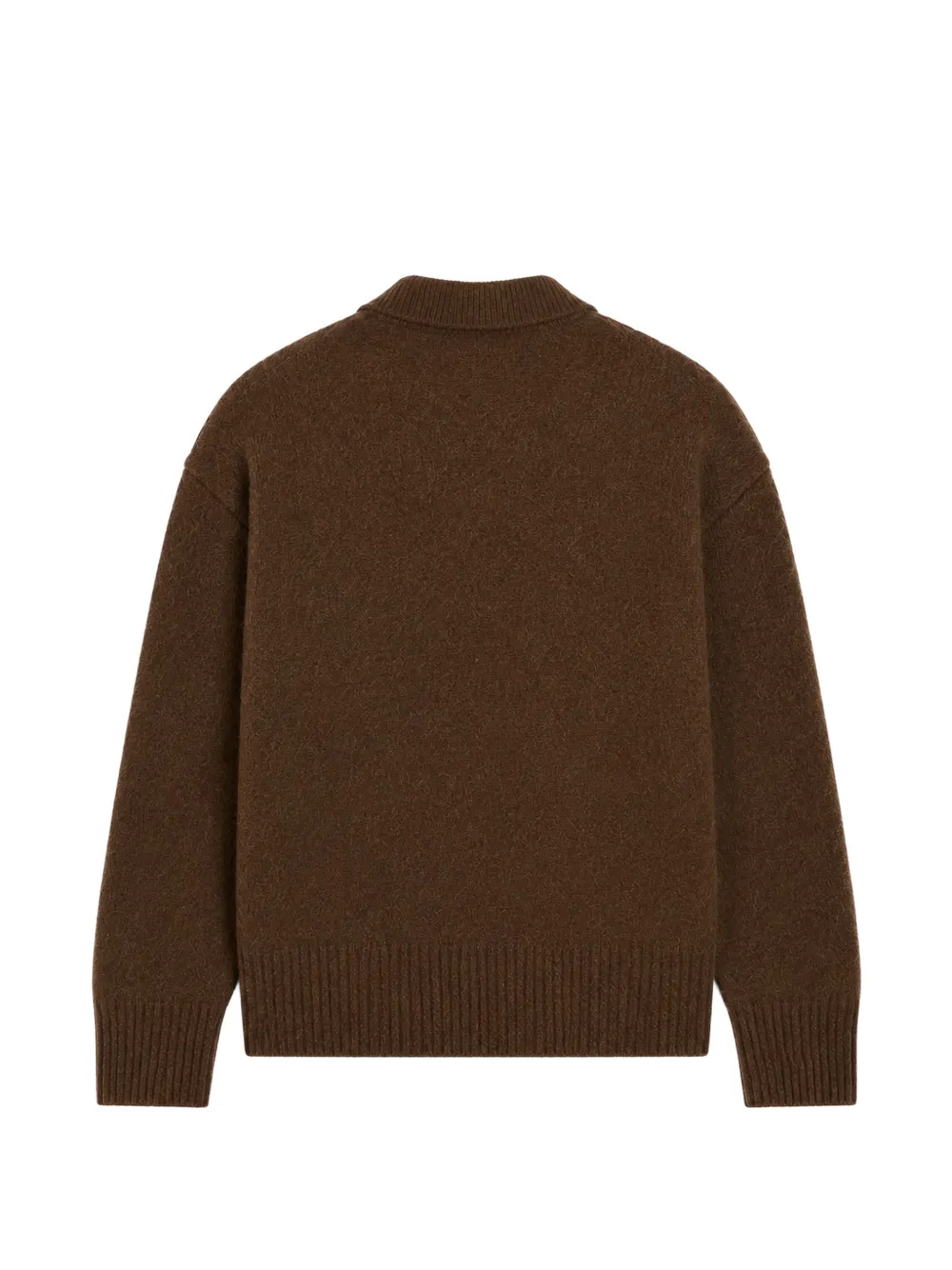 AMI Paris Alpaca poloshirt Bruin