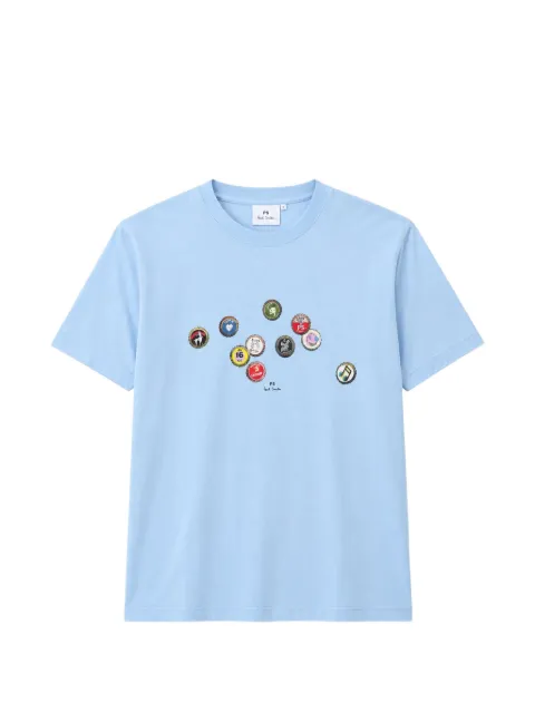 Paul Smith sky blue 'Bottle Tops' print T-shirt