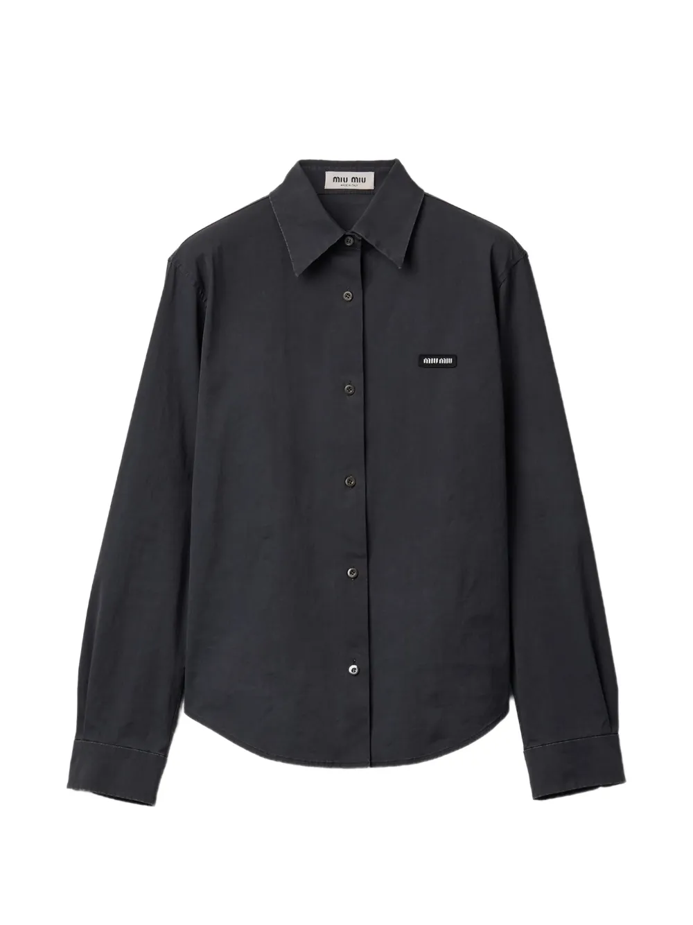 Miu Miu stretch poplin shirt - Nero