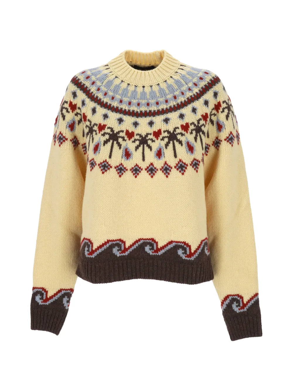 Alanui Sweet Winter Intarsia-knit Wool Sweater In Neutrals