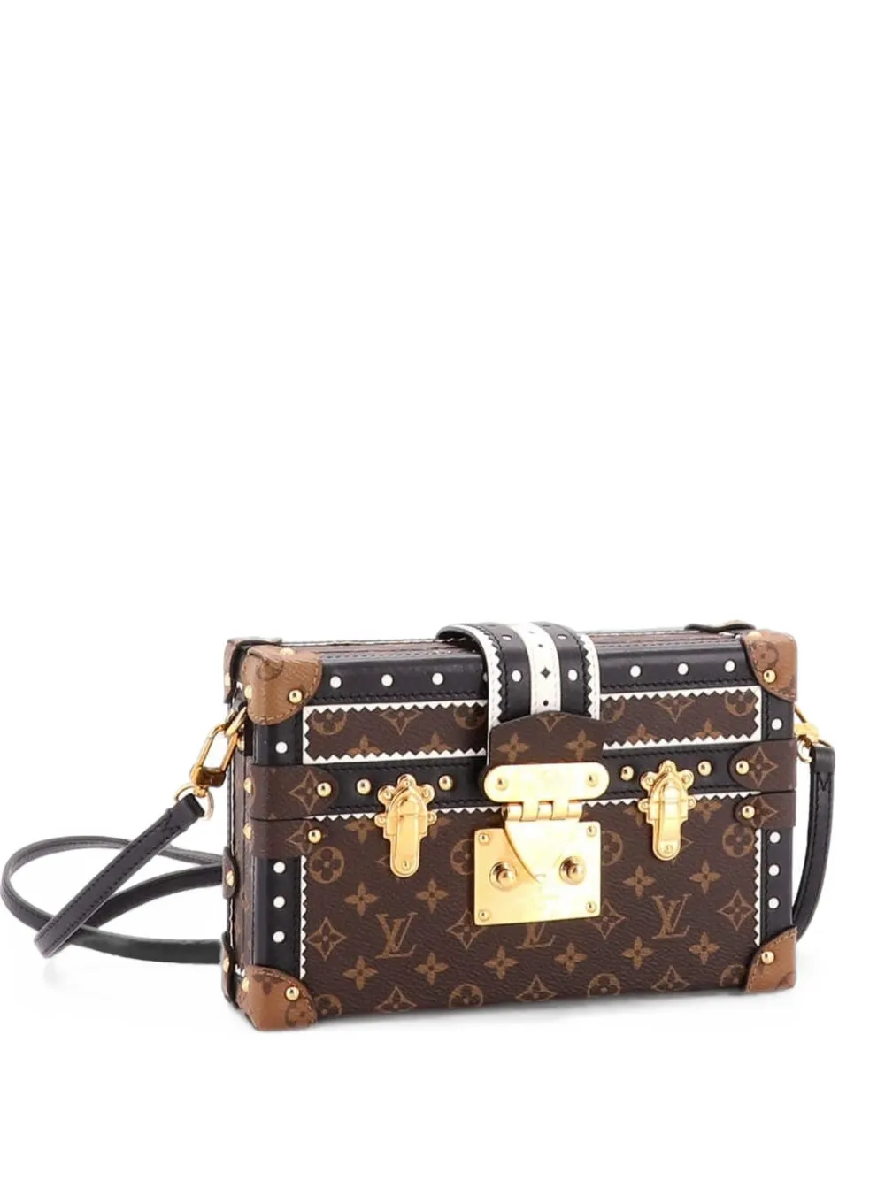 Louis Vuitton Pre-Owned Petite Malle Handbag Limited Edition Brogue Reverse Monogram Canvas and Leather clutch bag - Marrone