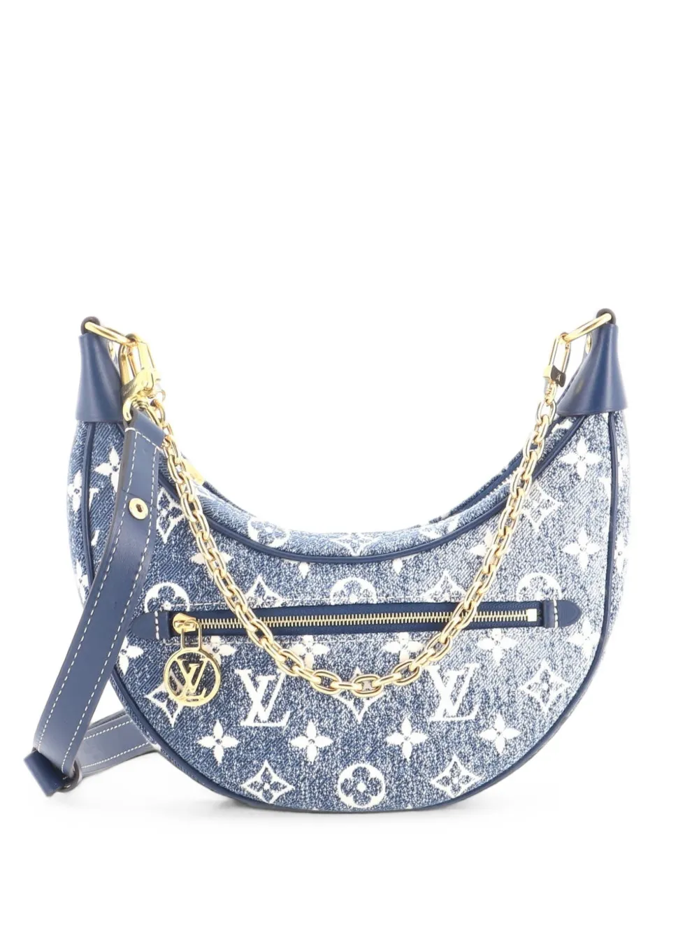 Louis Vuitton Pre-Owned Loop Handbag Monogram Jacquard Denim hobo bag - Blau