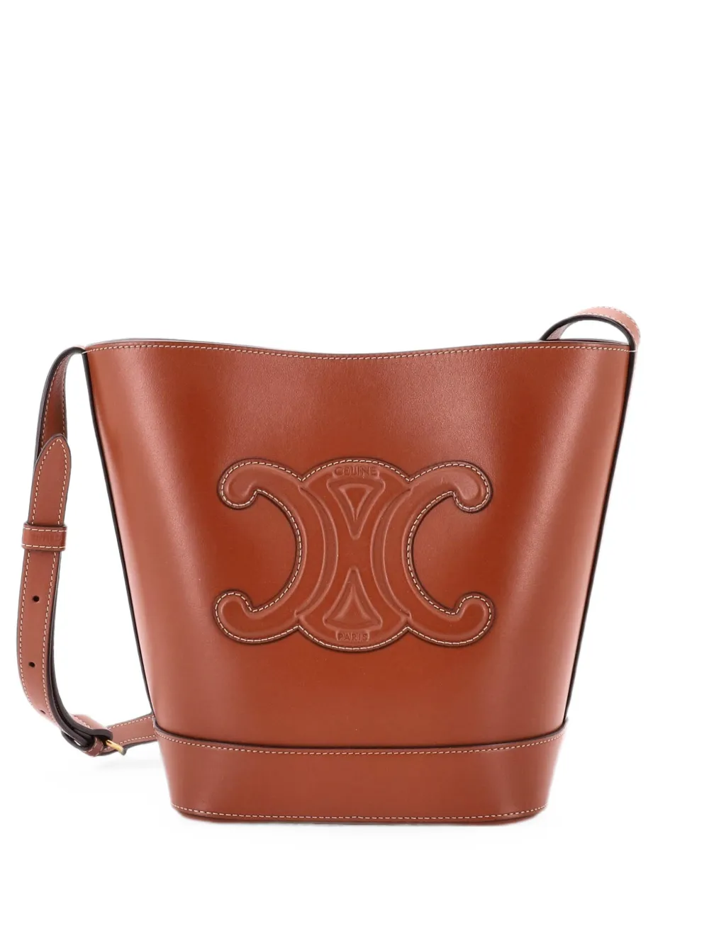 Celine Pre-Owned Cuir Triomphe Leather Small bucket bag - Marrone