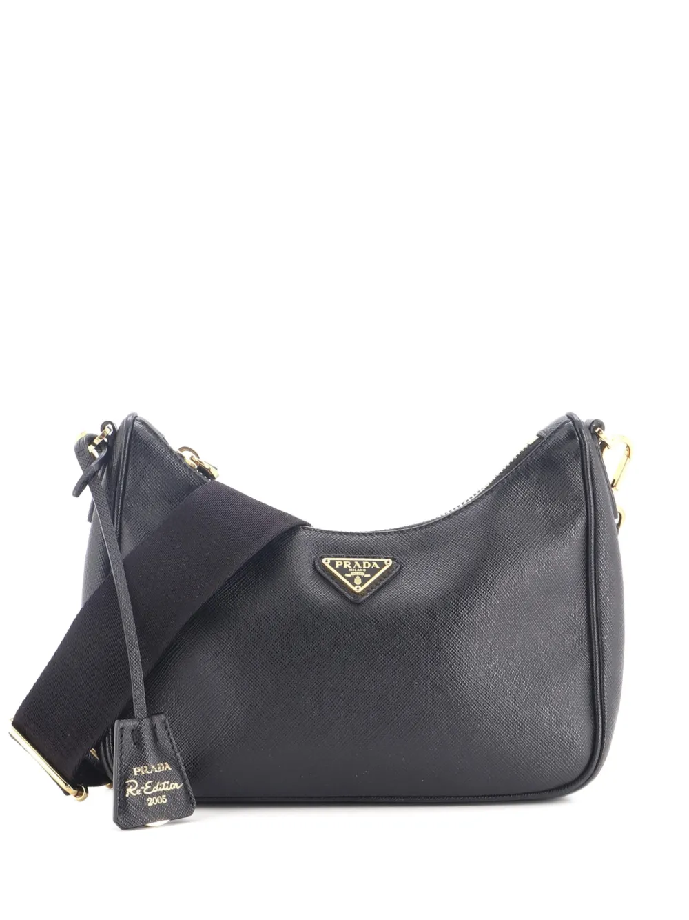 Prada Pre-Owned Borsa a tracolla Re-Edition 2005 piccola in pelle Saffiano - Nero
