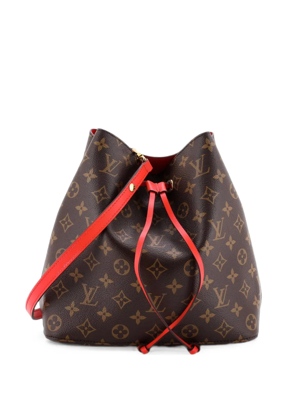 Louis Vuitton Pre-Owned NeoNoe Handbag Monogram Canvas with Leather MM bucket bag - Rosso