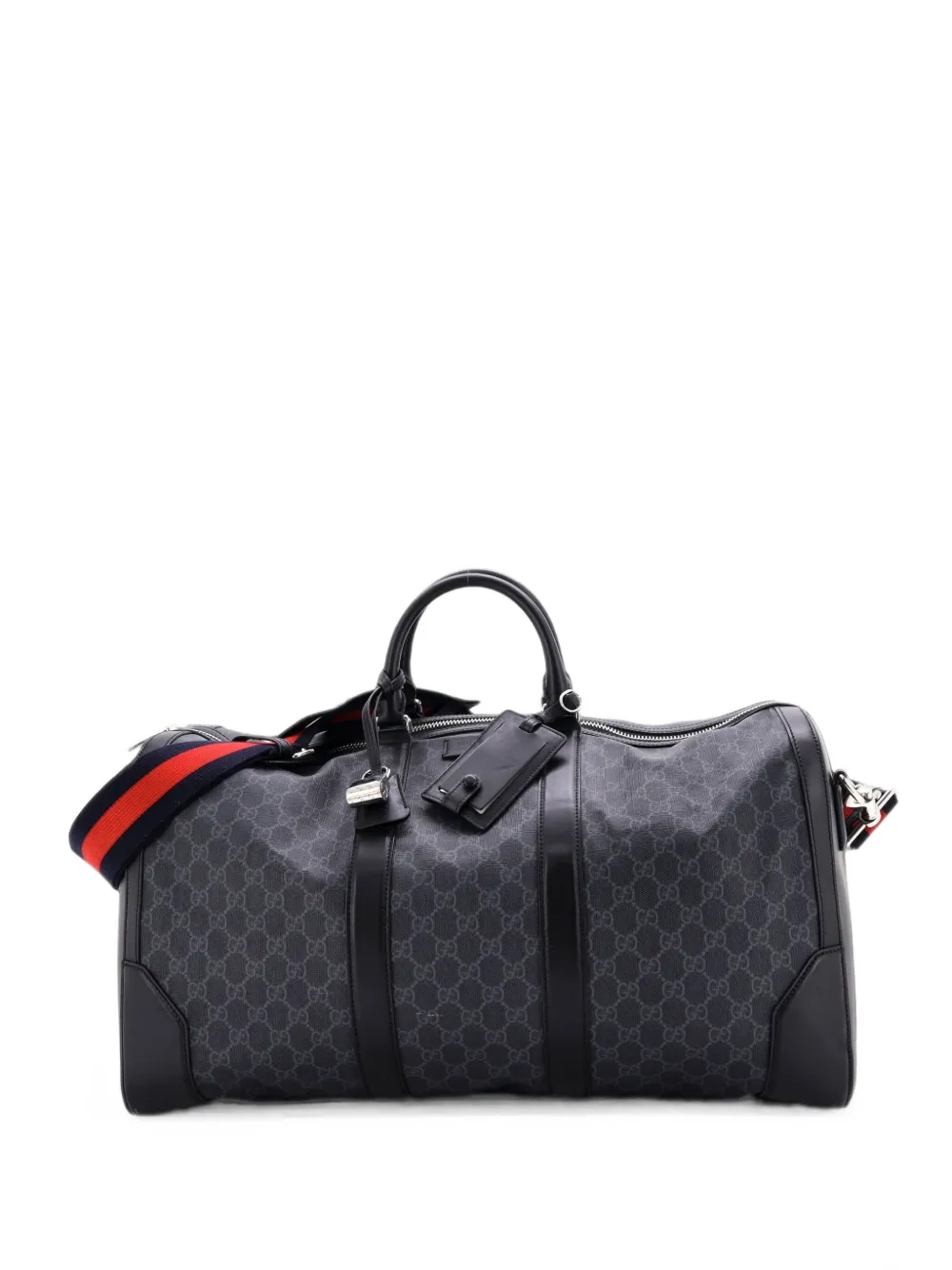 Gucci Pre-Owned Borsone convertibile GG grande in tela cerata - Nero