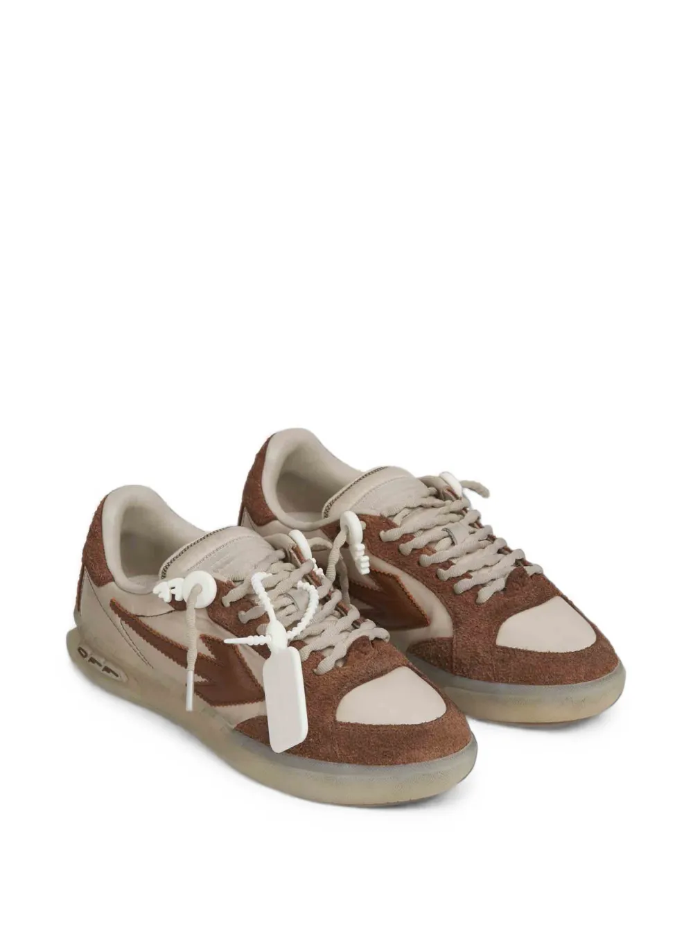 Off-White Arrows-patch panelled sneakers Beige