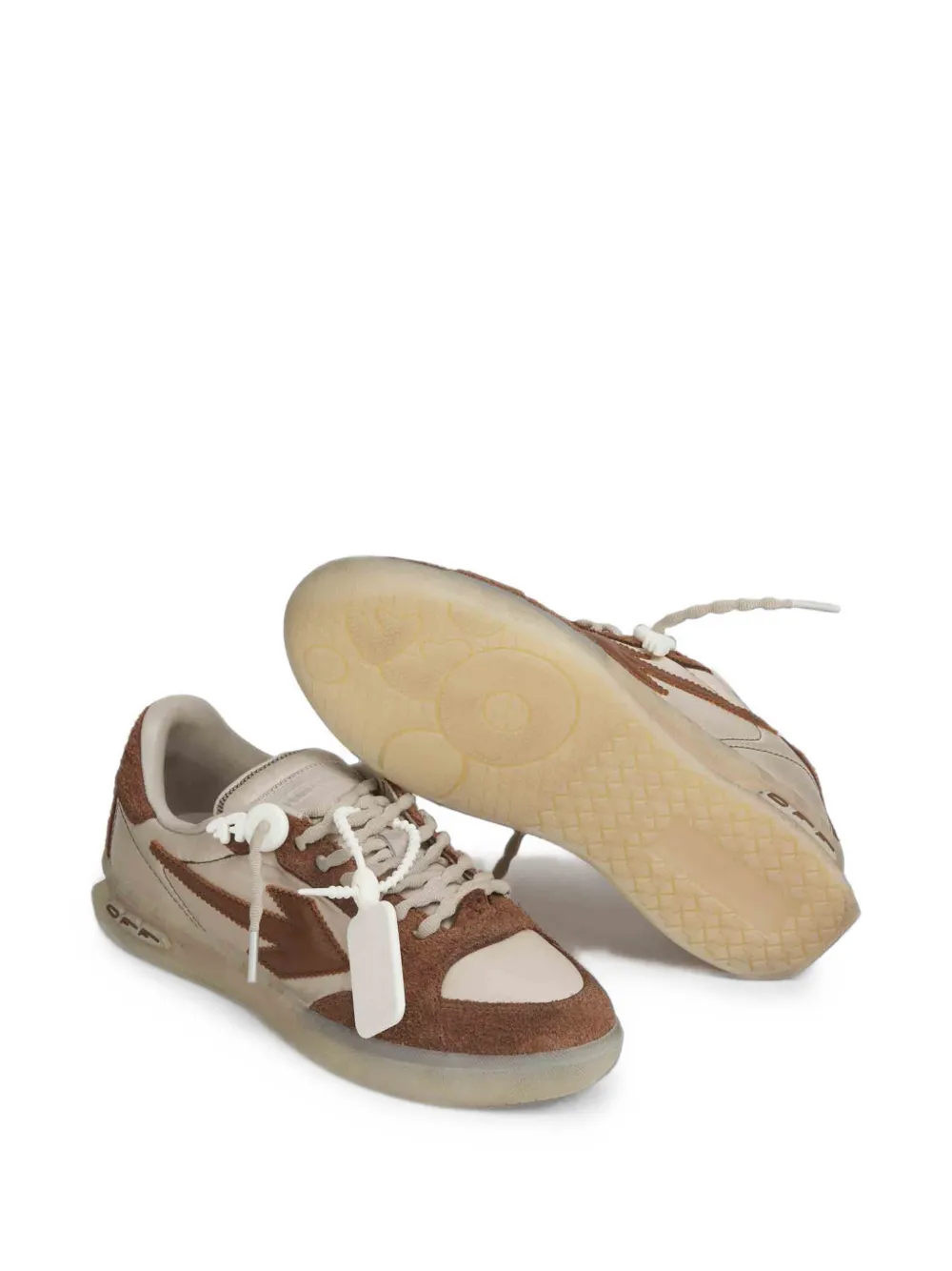 Off-White Arrows-patch panelled sneakers Beige